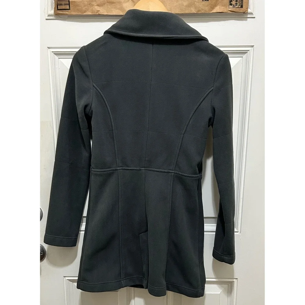 Athleta Fleece Double Breasted Switchback Coat Jacket‎ Snap Button Womens XS